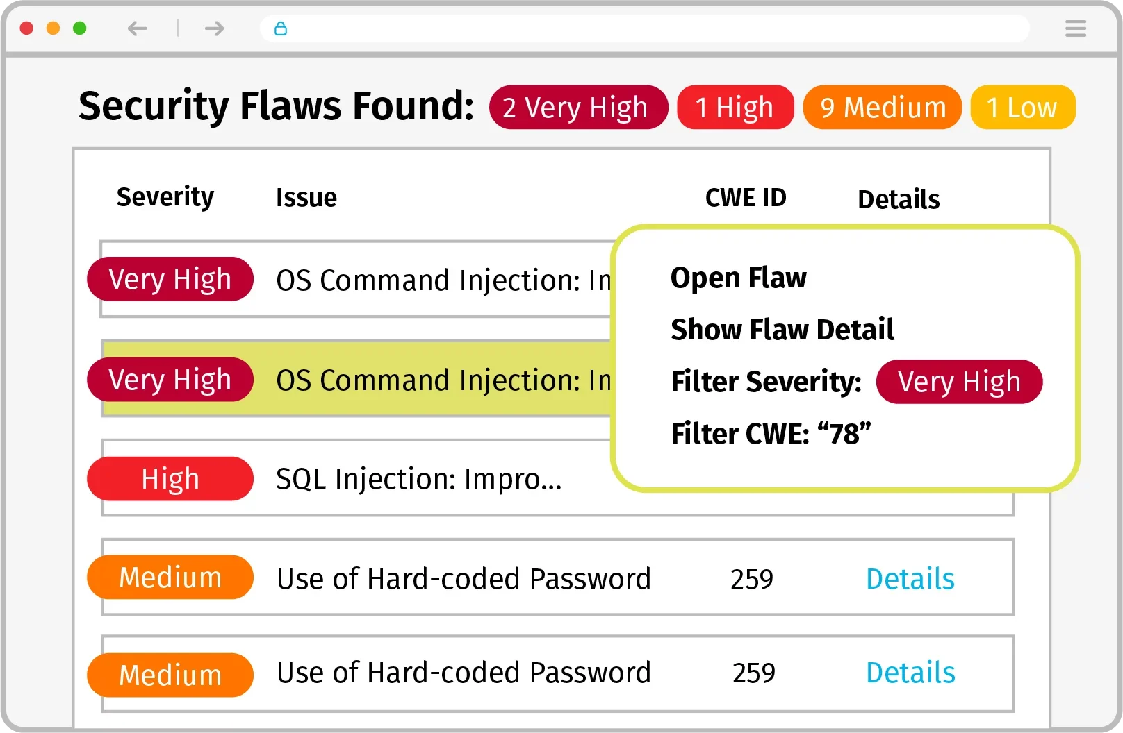 veracode example screenshot