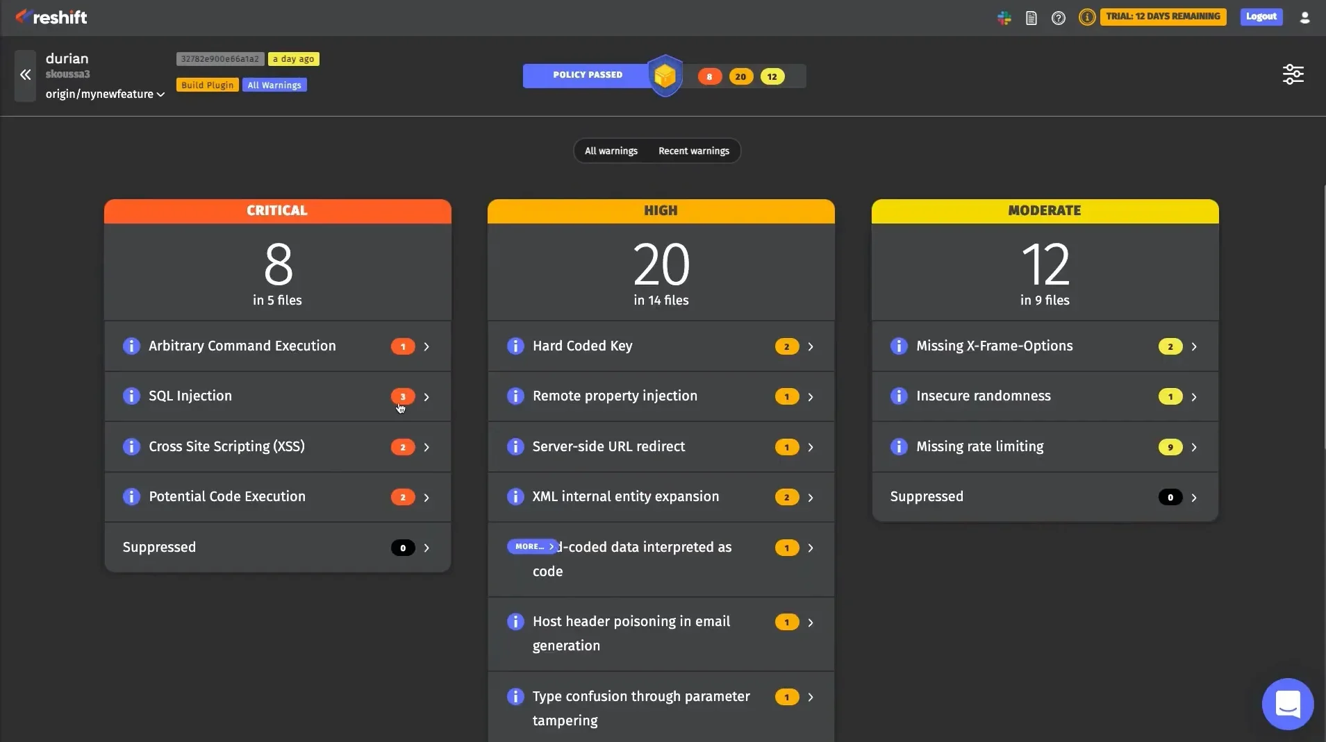 reshift demo screenshot
